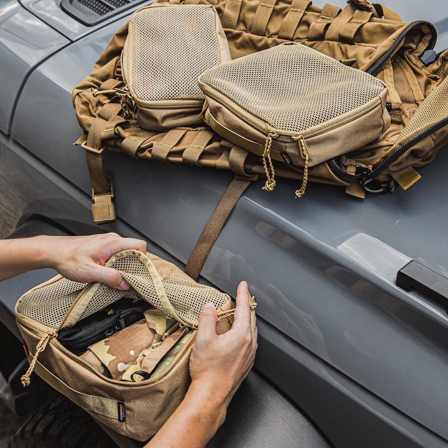 3 Piece Tactical Packing Cubes,Ykk Zipper, Water-Resistant