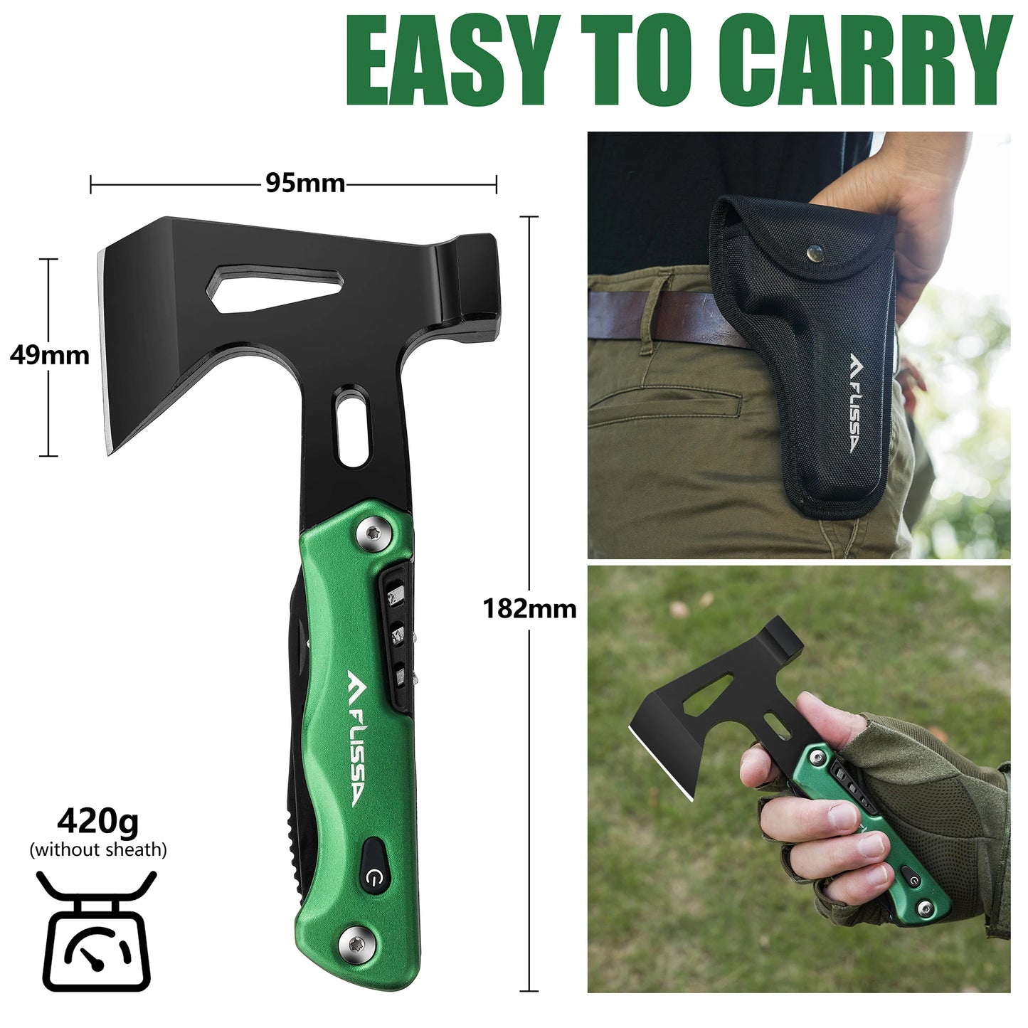 14 in 1 Multitool Camping Hatchet with Sheath Multifunctional 