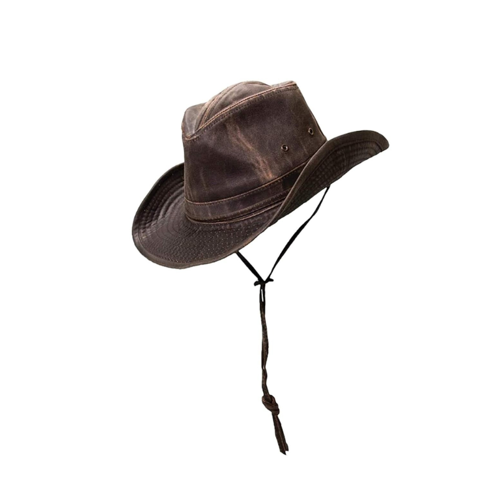 Dorfman Hat Co. Men'S Cotton Outback Hat with Chin Cord