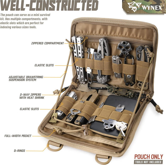 Tactical Folding Pouch, Molle Tool Bag of Laser-Cut Design