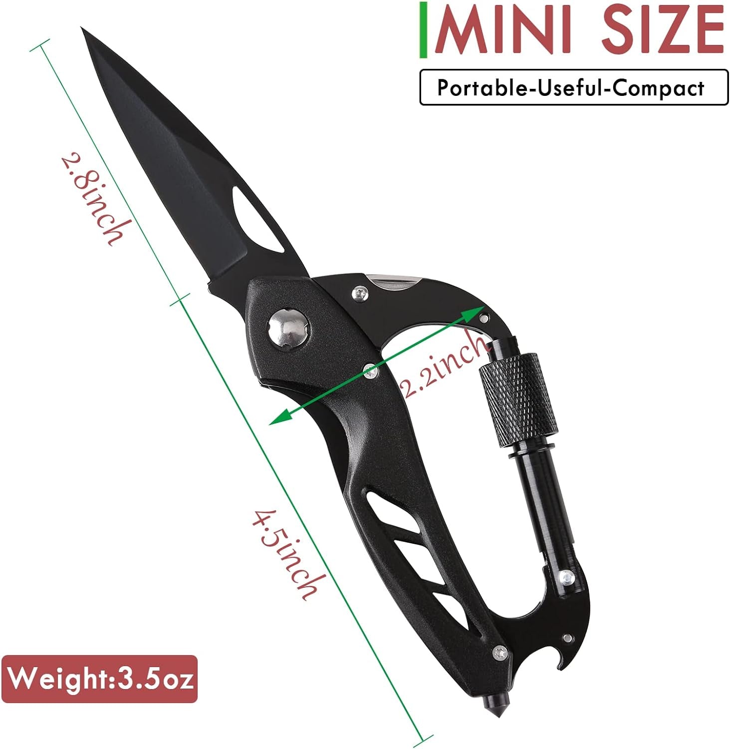 Multitool Carabiner with Folding Pocket Knife