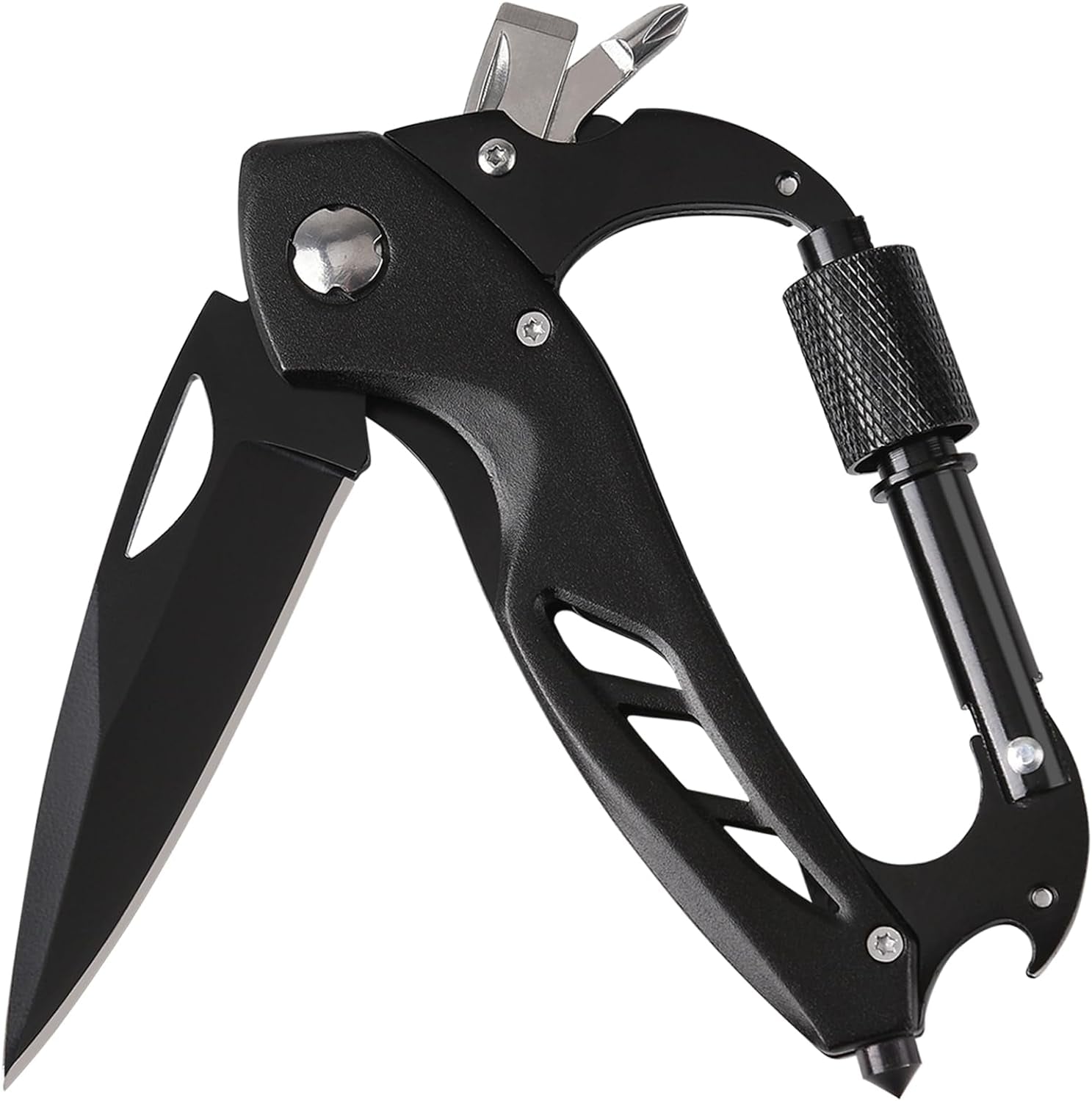 Multitool Carabiner with Folding Pocket Knife